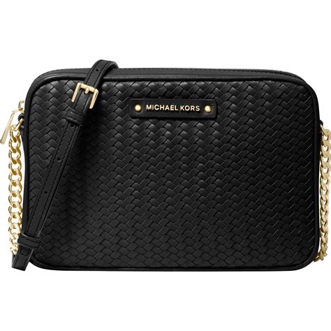 michael kors woven crossbody bag